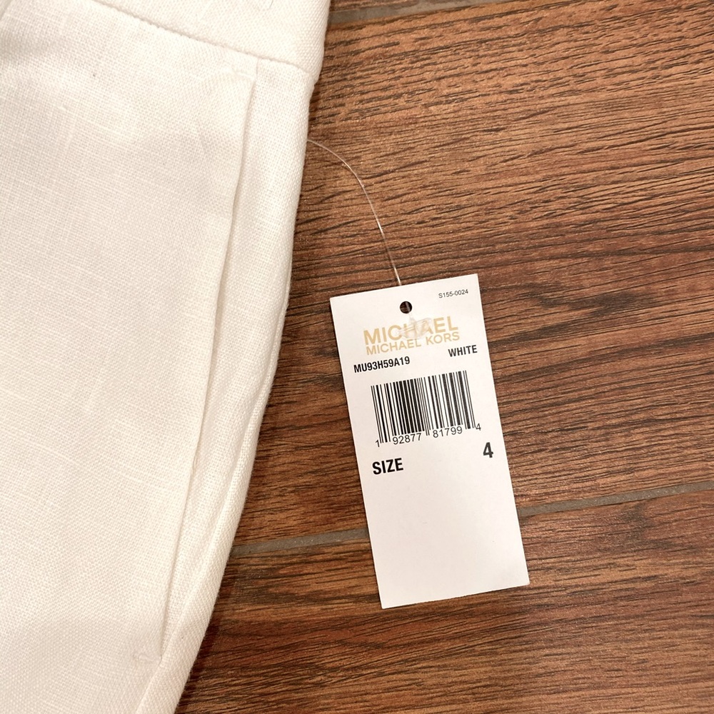 Micheal Kors White Linen Shorts Size 4 NWT ❤️ - Picture 8 of 8
